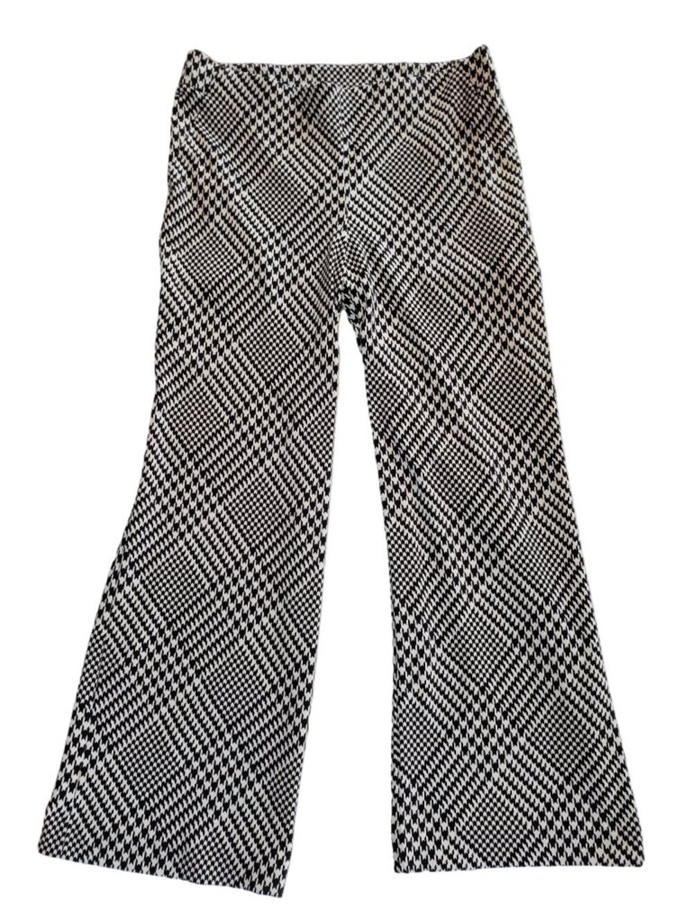Chico’s Black White Houndstooth Wide Leg Pull On Pants Size 2R (12Large) - Picture 3 of 8